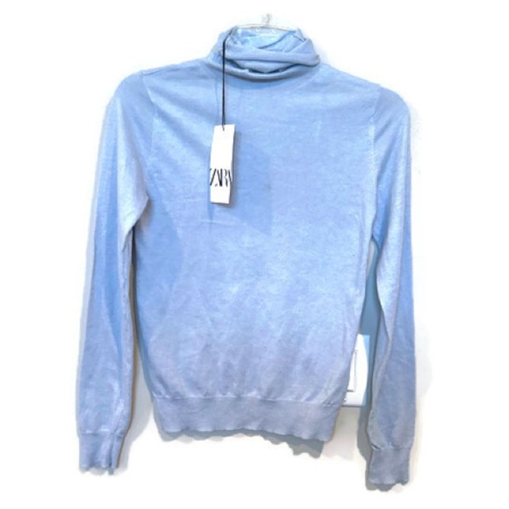 Zara Blue Turtleneck Lightweight Sweater New with tags size small